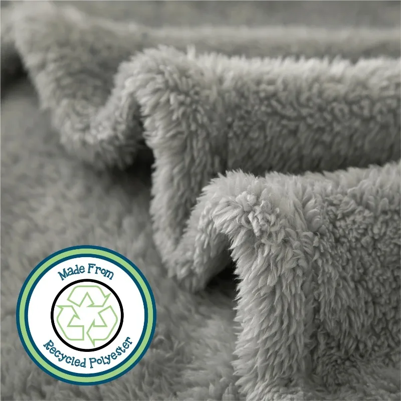 Soft, Gray, Oversized, Fuzzy Throw Blanket for Kids, 72 x 50 inches