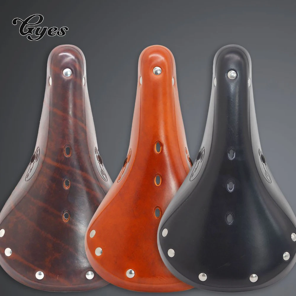 Gyes GS16 Retro Bicycle Saddle Pure Handwork Genuine Cow Leather Clasicc Bike Saddle Bicycle Accessories