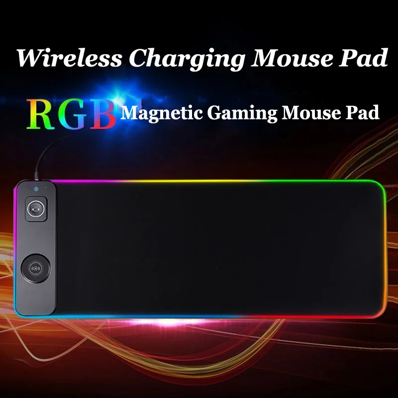 Wireless Charging RGB Luminous Mouse Pad Charger Phone Gaming Mousepad Desktop PC Laptop Computer Tablet Mouse Mat Desktop Pad
