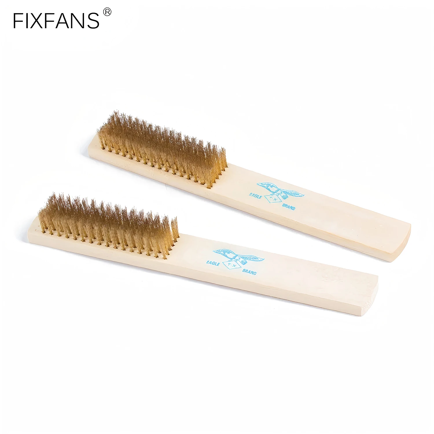 2Pcs 20cm Brass Wire Brush with Wood Handle Soft Brass Bristle Metal Brush for Cleaning Rust Surface