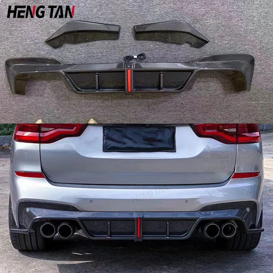 For BMW X3M F97 X4M F98 2019-2021 High quality Carbon Fiber Car Rear Bumper Diffuser Rear Splitters Spoiler Back lip Body Kit