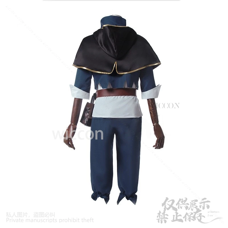 Quente anime preto asta cosplay trevo mágico batalha uniforme capa calças superiores perucas para o homem festa de natal de halloween personalizado