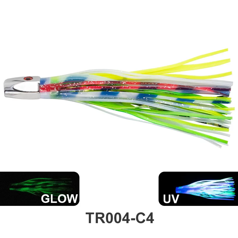 1pc 20.5cm 76g Trolling Lure Bait Copper Head Octopus Squid Skirt Bait Big Game Drag Fishing Marlin Tuna Pesca Hard Bait