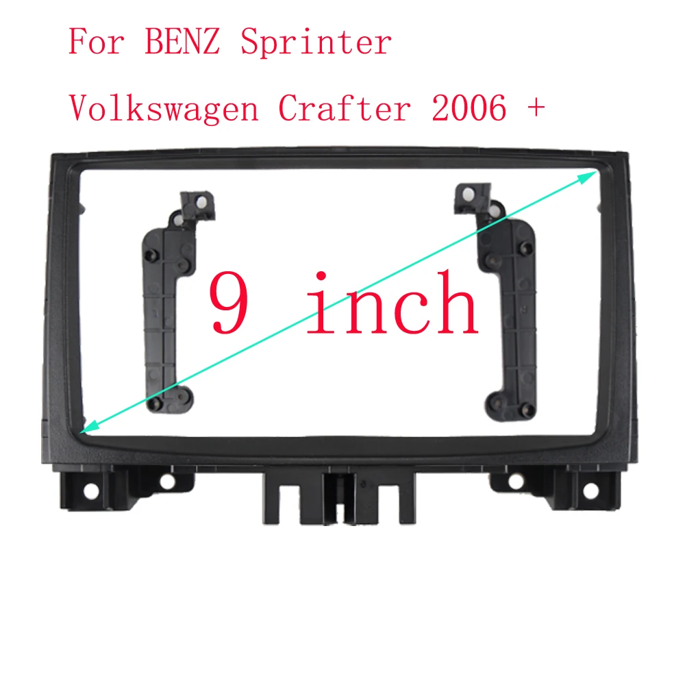 Car Radio Frame For VW Crafter Mercedes Benz Sprinter W906 9 Inch Stereo Panel Wire Harness Power Cable Adapter Canbus Decoder