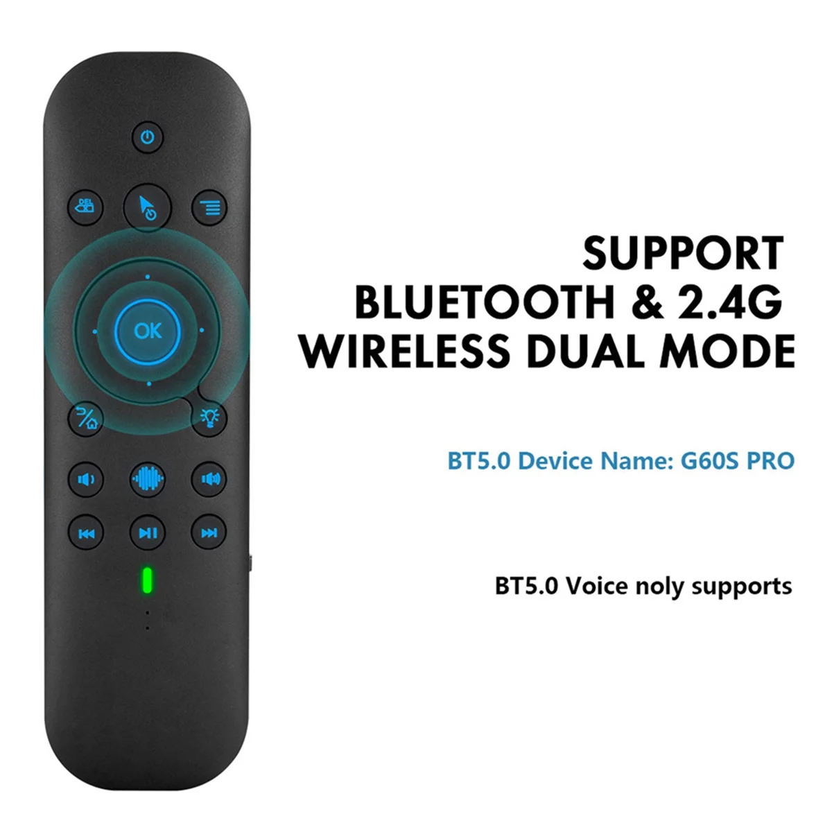 POSV-النسخة الروسية G60S Pro BT جهاز تحكم عن بعد صوتي لاسلكي 2.4G BT5.0 جهاز تحكم عن بعد صوتي ثنائي الوضع مع شاشة تعمل باللمس