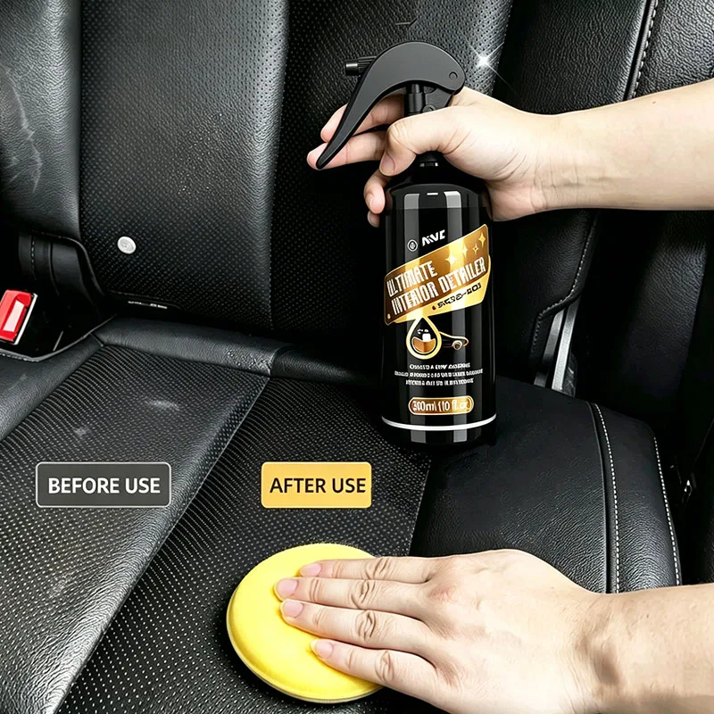 Rénovateur Plastique Voiture & Conditionneur Cuir en Spray Anti-Décoloration Protection UV Entretien Intérieur Polissage