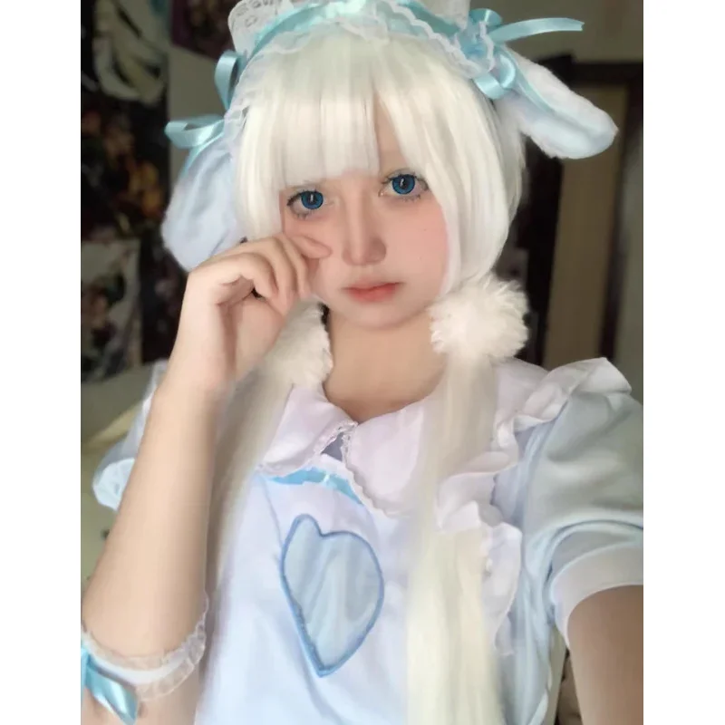 

Милая собачка, костюмы для косплея, японское аниме, горничная, Хэллоуин, кофейная официантка, праздничное платье больших размеров, милые наряды для школьниц в стиле Лолиты