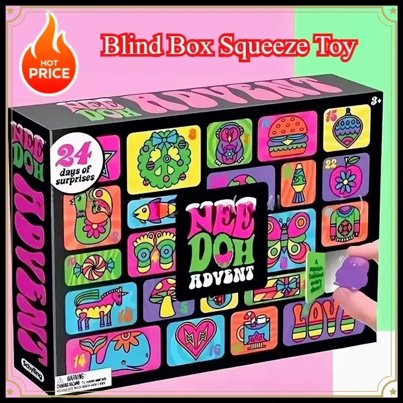 2026 Hot NeeDoh Advent Calendar Gift for Children 24 Day 3D PVC Dolls Countdown Christmas 2026 New Year Surprise Gifts