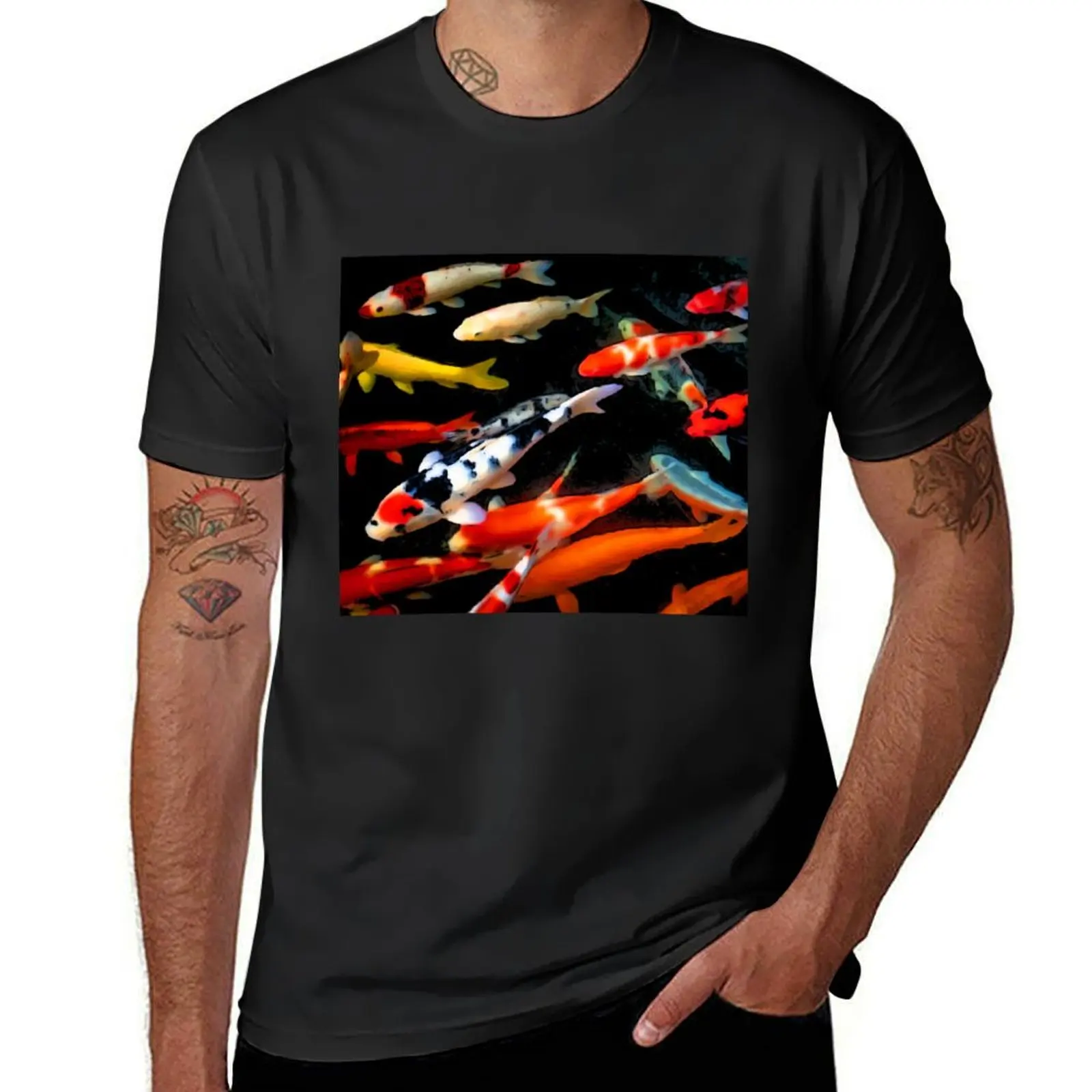 Koi fish, Koi fish pond, Traditionnal japanese koi fish T-Shirt blanks boys whites quick drying sports fans men t shirts