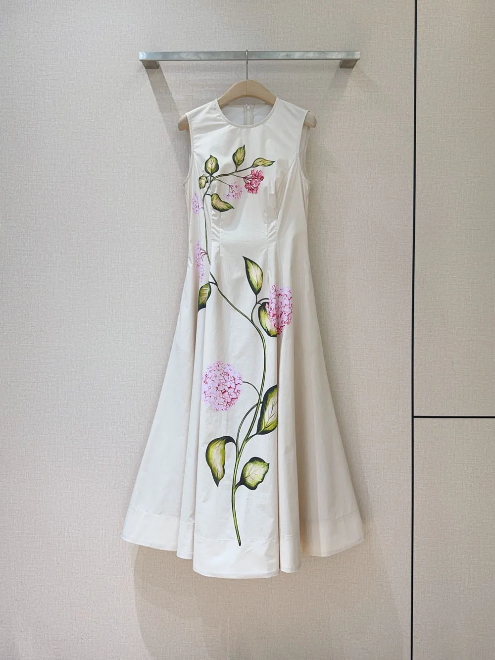 Женские хлопковые платья без рукавов с цветочным принтом, весна-лето 2026, праздничное женское платье А-силуэта с круглым вырезом и карманами