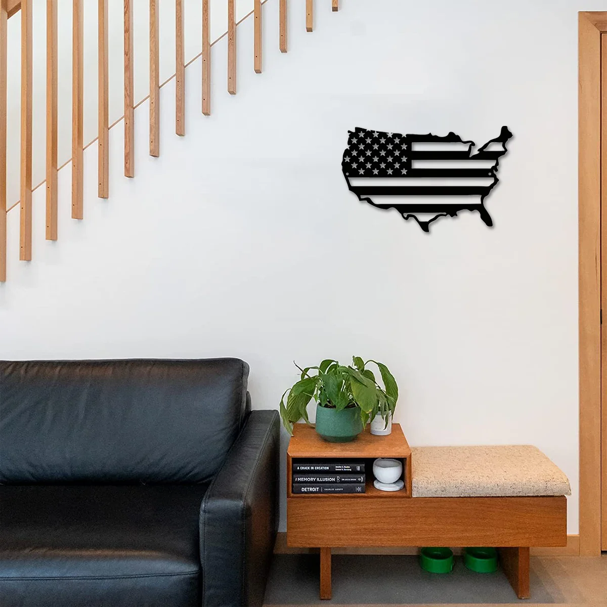 

1pc America Flag Metal Wall Hanging Art, United States Map Metal Wall Decor, Patriotic Wall Art America Map, American Flag