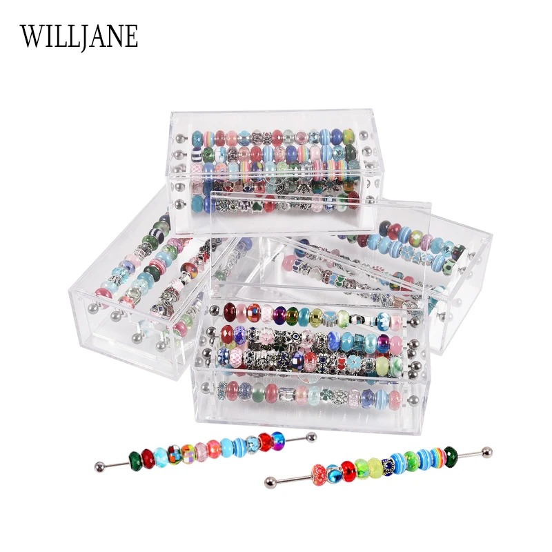 

Transparent Trollbeads Storage Case Acrylic Tray Pandora Charms Stand Holder Organizer Box Bracelet Beads Display Rondelles Rack