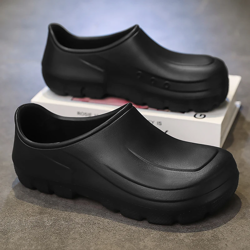 Hotel Kitchen Chef Shoes Slip On Waterproof Oil-Proof Kitchen Chef Clogs Non-slip Resistant Work Shoes For Cook Size 38-45