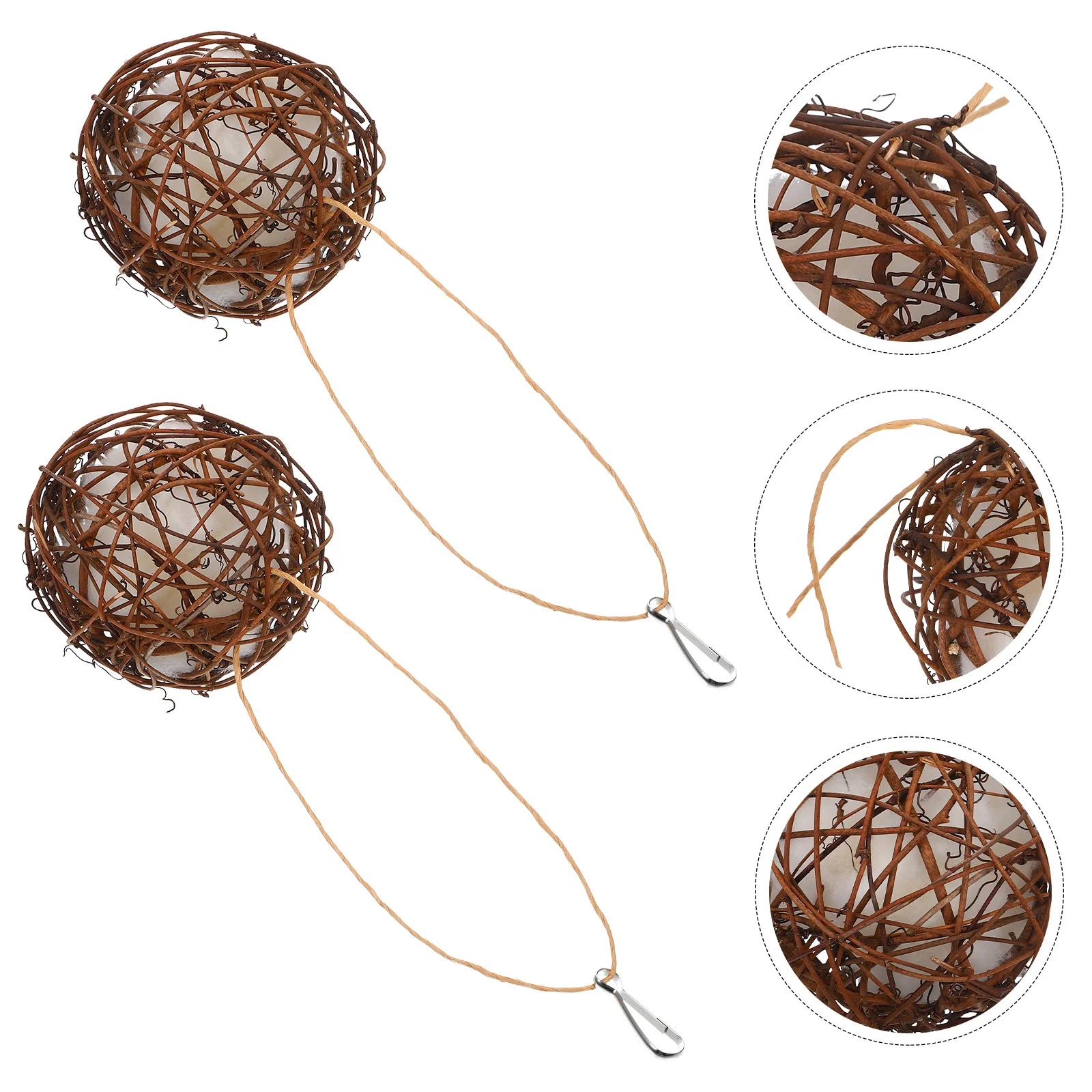 

2Pcs Hummingbird Nest Feeder Bird Chewing Balls Biting Resistant Parrot Foraging Material Trim Beaks Reduce Boredom