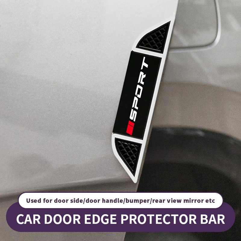 4-piece set of door crash strips, two red SPORT car scratch resistant car stickers, door edge stickers
