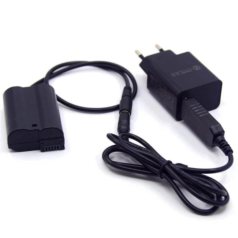 18W USB Charger+USB-DC Cable+EN-EL15 Dummy Battery EP-5B DC Coupler for Nikon Z7 Z6 D7500 D7200 D7100 D7000 D850 D810 D800