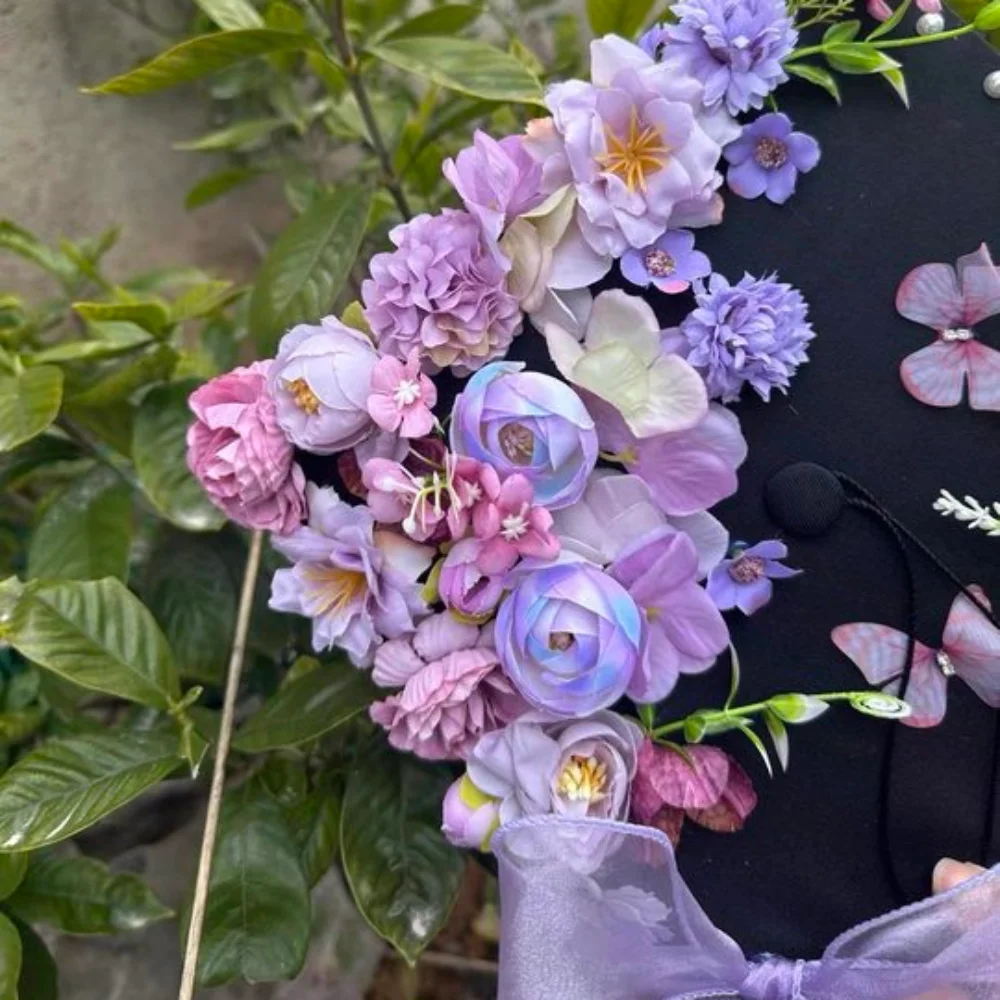 

Doctor DIY Flowers Graduation Cap Bachelor Adjustable Trencher Cap Material Package Charm Ornament Master