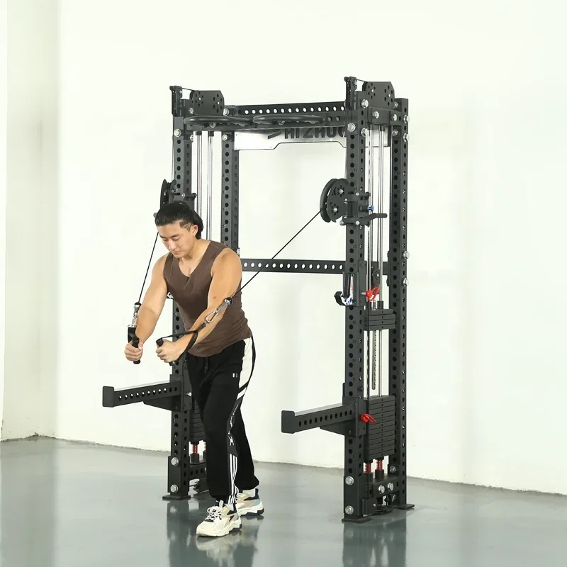 Wholesale Strength Gym Home Use Workout Training Power Rack Multifunction Dual Cable Crossover Machine