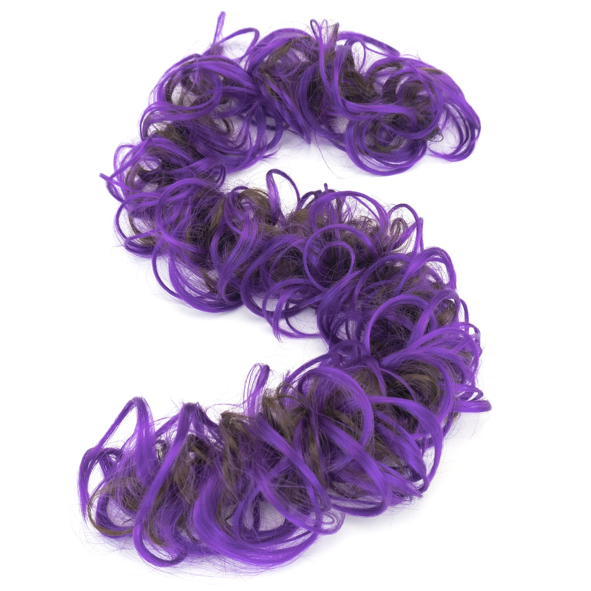 Soowee Long Hairpiece Curly Messy Hair Bun Wrap Scrunchies Elastic Rubber Hair Band Donut Updo Chignon Hair Extension Piece