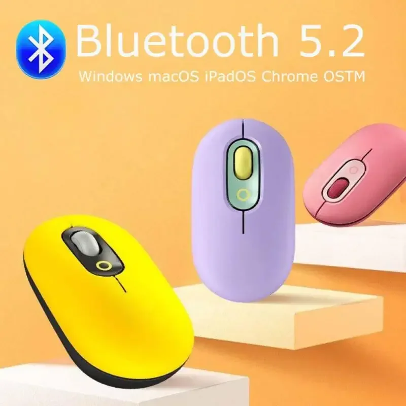 Logitech POP Yellow Wireless Mouse Silent Touch Technology Precision/Speed scrolling Compact design Bluetooth USB multi-device