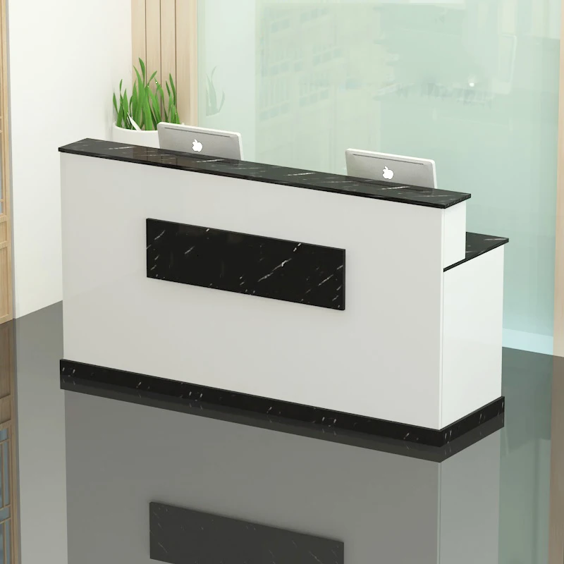 White Front Reception Desk Podium Lectern Podium Stand Register Shop Counter Bar Pulpitos Kassentisch Salon Reception Desk