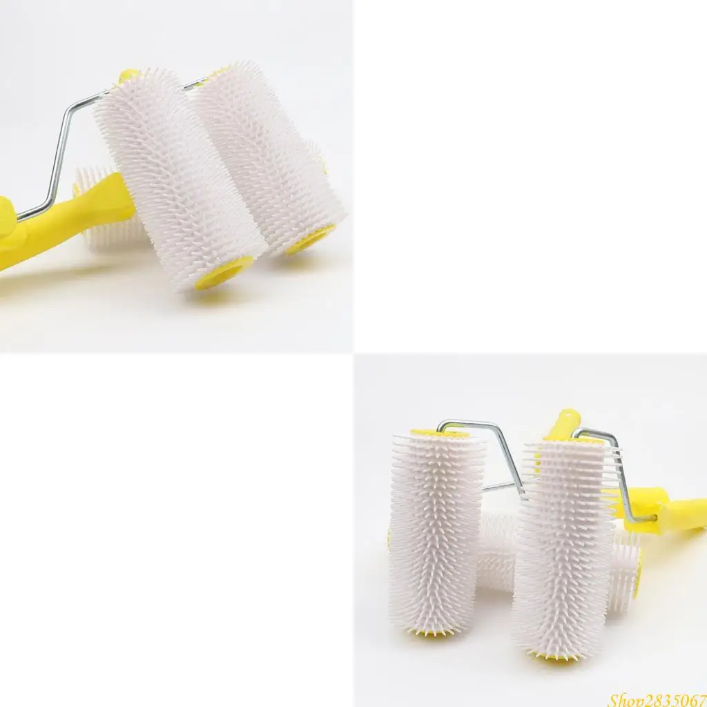 

Plastic Defoaming Drum Brush Replacement 9inch Hand Spiked Roller Leveling Screed Spiked Roller Paint Brush Easy to Use 831F