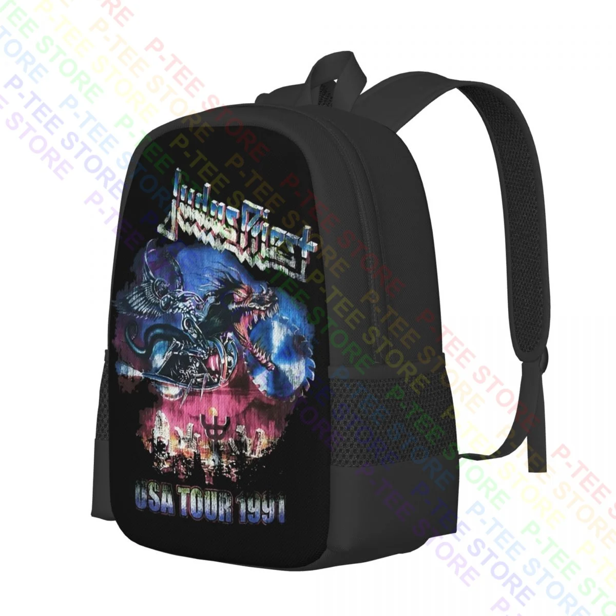 Judas Priest Painkiller Us Tour 1991 Distressed Logo Official Mens NavyBackpack Large Capacity Hot Beach Bag