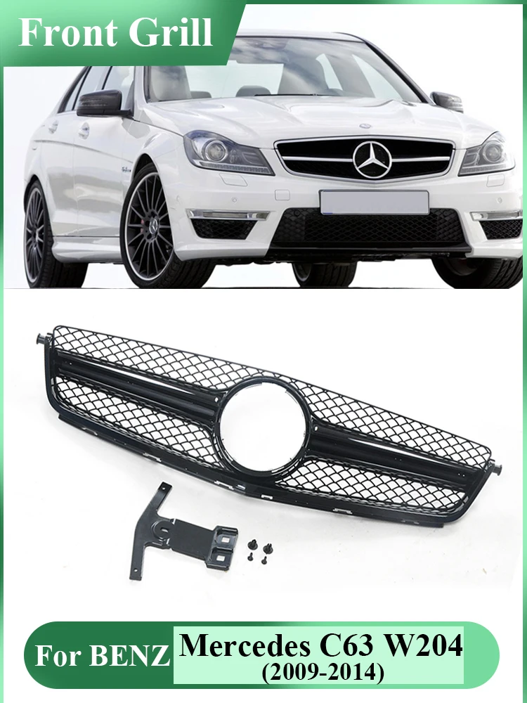 

Diamond AMG Style Front Bumper Racing Grille for Mercedes Benz C Class C63 W204 C180 C200 C300 C350 2009-2014 Car Styling Grill