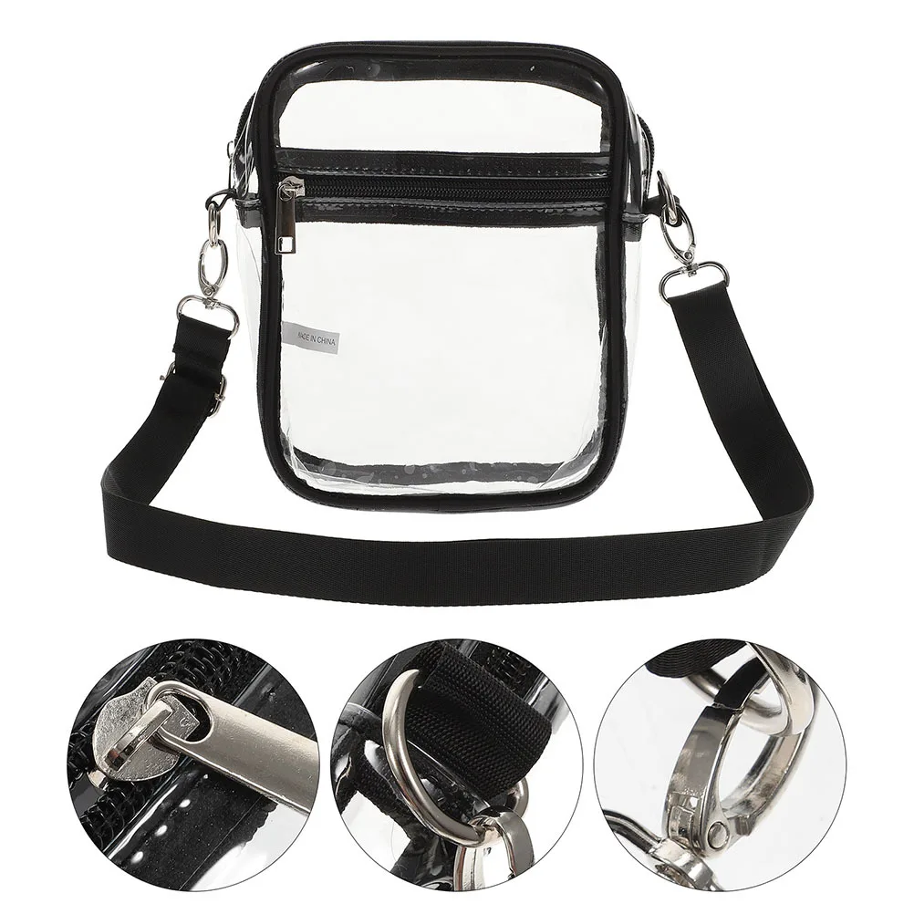 

2pcs Pvc Transparent Crossbody Bag Small Clear Purse For Women Stadium Approved Travel Toiletry Pouch Concert Event Zippered