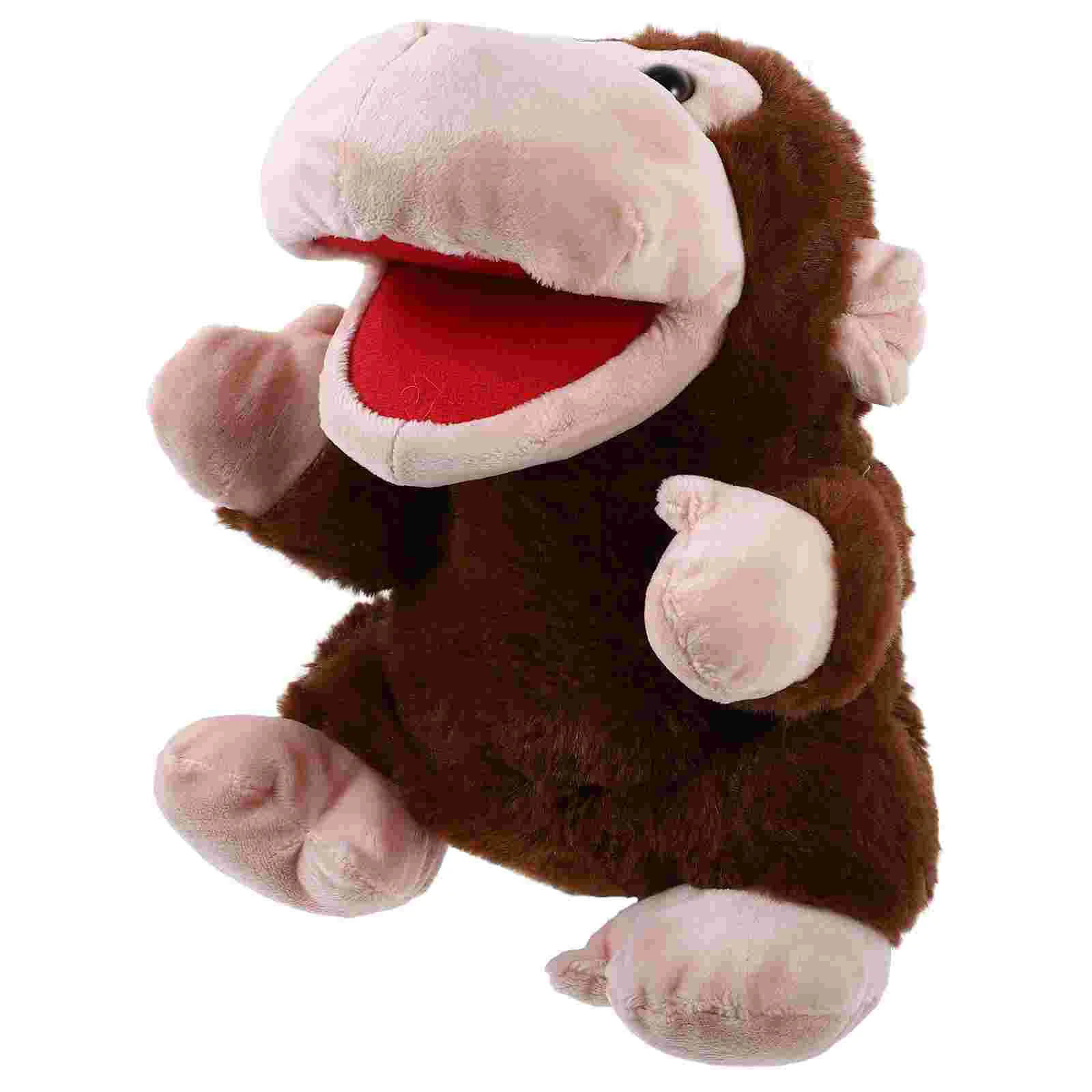 Hand Puppet Soft Monkey  Plush Toy with Movable Mouth Interactive Storytelling Hand Puppet Plush Animal Hand Puppets