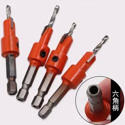 1pcs Woodworking Hex Shank Countersink Drill Bit Salad Drill Step Screw Extractor Remon Demolition For Wood Milling Cutter