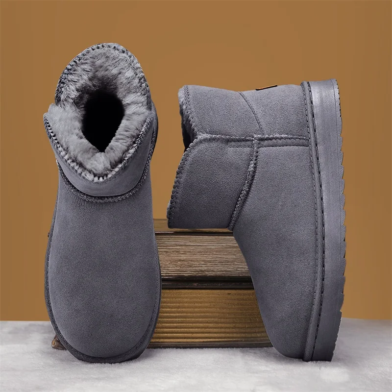 أحذية ثلج معزولة لعام 2025 للرجال، مبطنة بالفرو الصناعي ومضادة للانزلاق، مثالية لعيد المحاربين القدامى والتزلج أو التزلج على الجليد