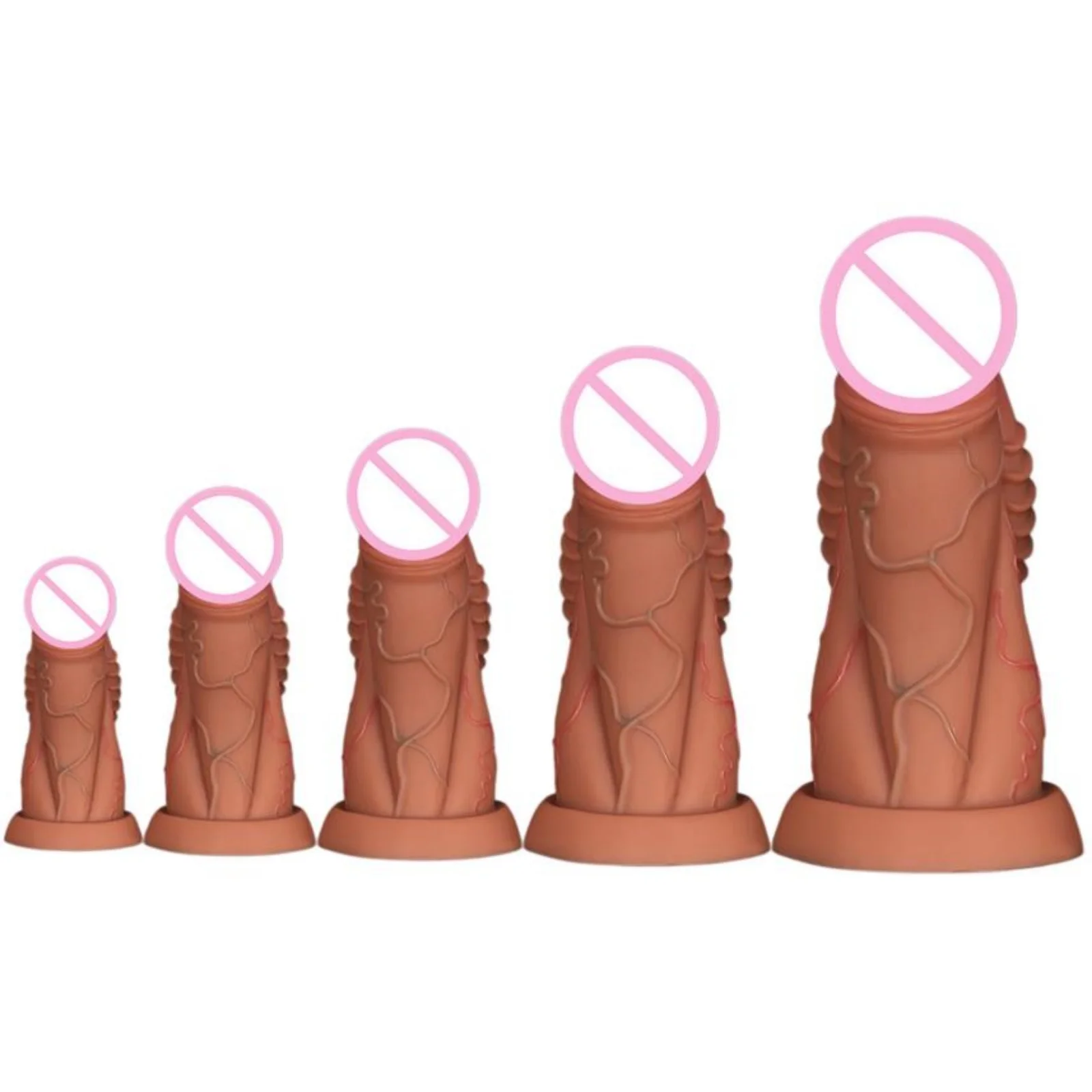 5 Sizes Layer Silicone Huge XXXL Dick Dildo Realistic Fake Penis Butt Plug Sex Toys for Men Women Vagina Anal Massage Butt Plug view 6