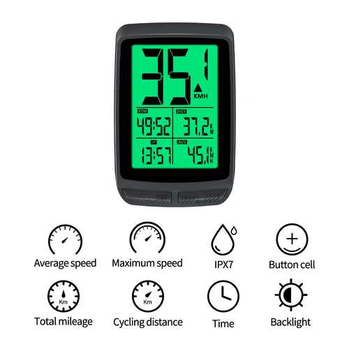 Imagen 2 del producto Ordenador inalámbrico para bicicleta, odómetro de velocidad en tiempo Real, velocímetro, cronómetro, pista, batería de Larga modo de reposo, retroiluminación LCD automática