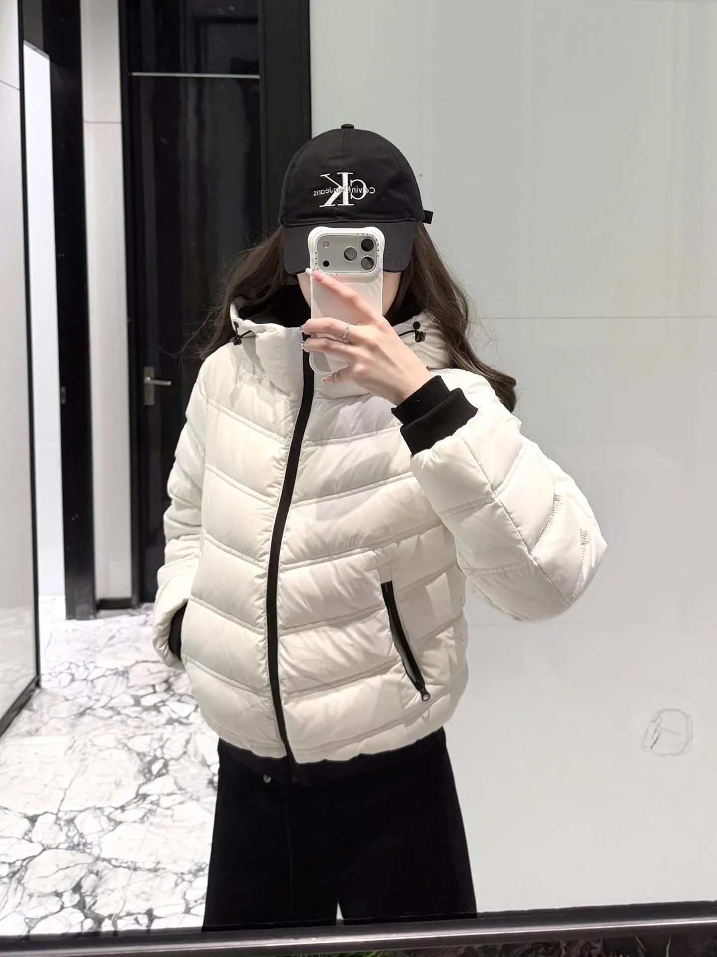 

ort Cotton Jaet Women's Hooded Korean Sle Patchwork Polyester Fiber Warm Winter Outerwear Regular Sve Length