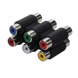 Audio Video Connector 3RCA Adapter Female To 3RCA Female To Female RCA AV Coupler Cable Adapter Connector