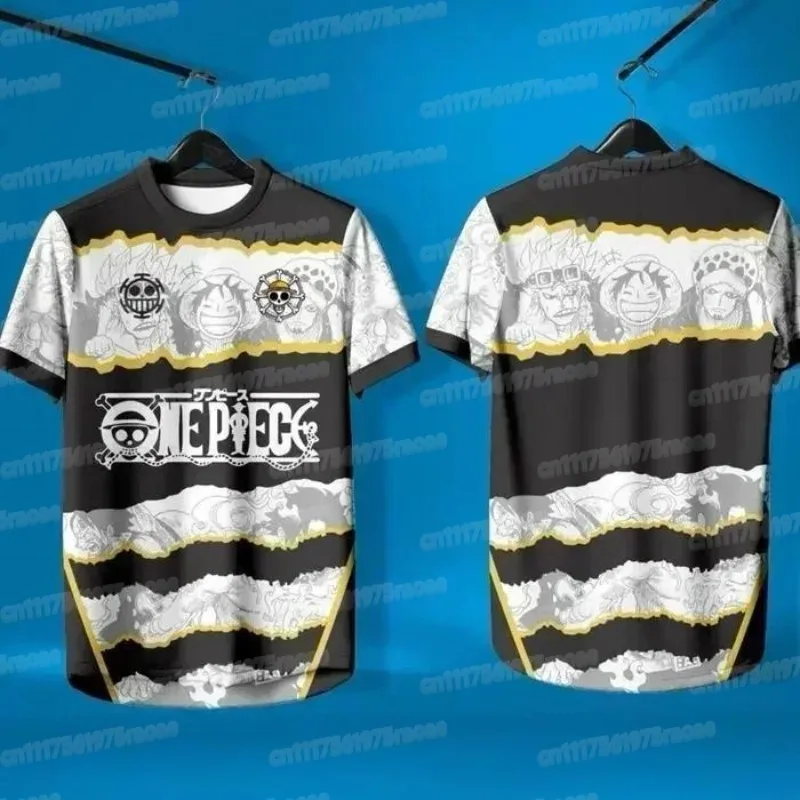 2026 Summer One Piece Luffy Retro Cosplay T-shirt Men's Oversized 3D Print Short-sleeved FamilyMatching Unisex Sports Shirts