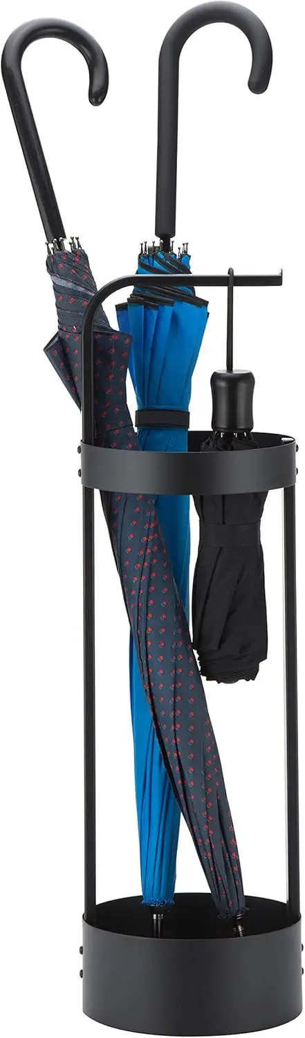 

Компактная стальная подставка для зонтов для прихожей, органайзер для входной двери, черная - MK444A