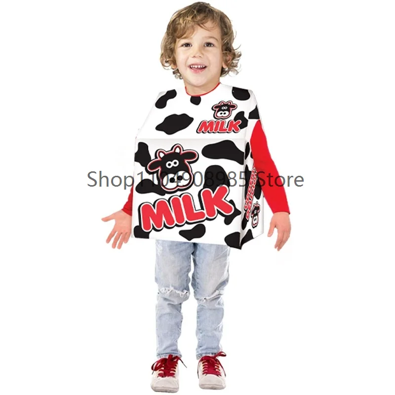 

CD1 Food Play Costume Cosplay Costume Halloween Milk Carton Fun Play Parent-child Costumes Stage Performance Outfits