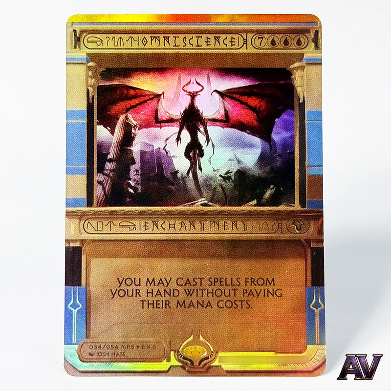 

# Магическая карта «Всеведение» №34, набор «Мгновенный командир» Amonkhet Invocations, магическая игровая реплика-карта с голографическим фольгированием (прокси-карта)