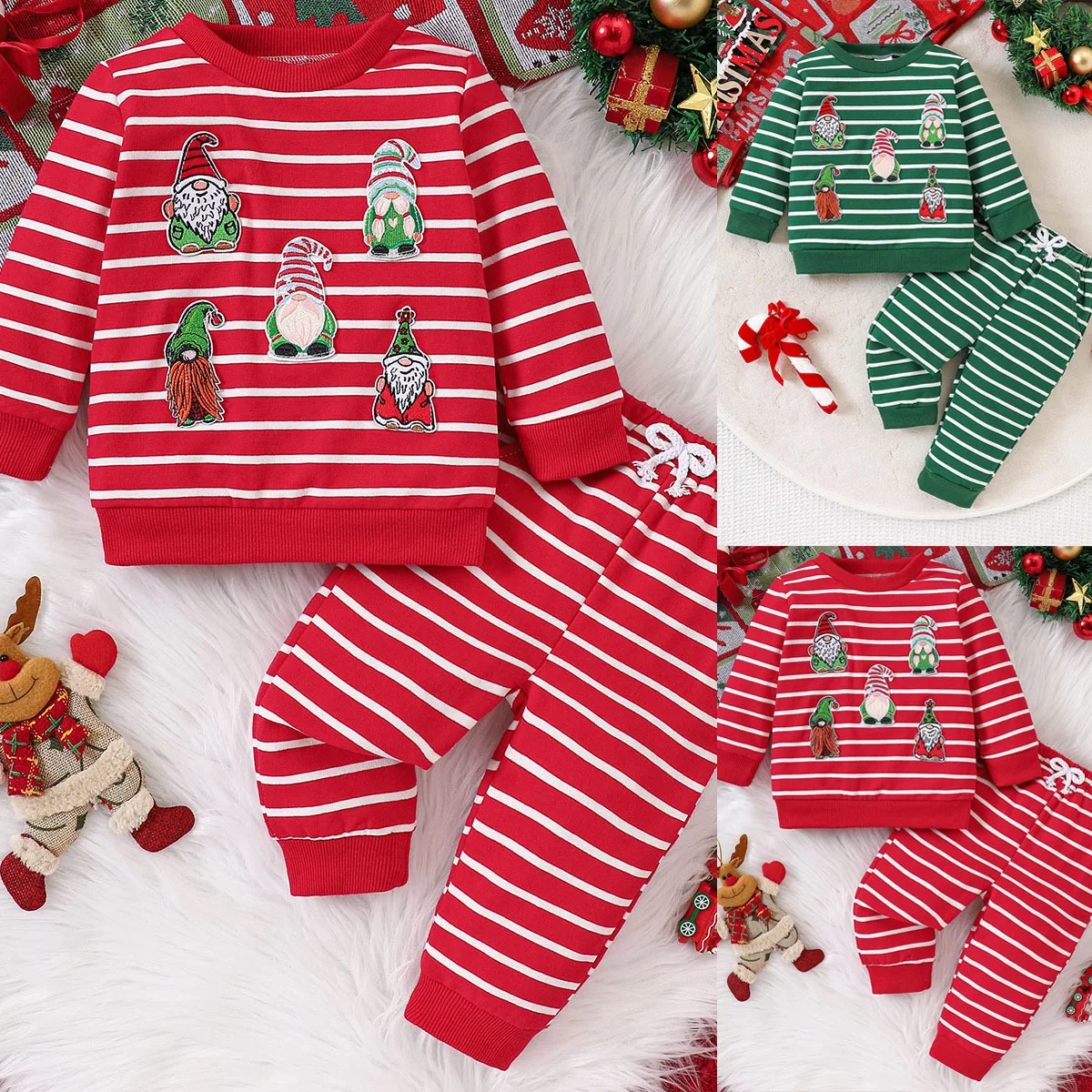 

Christmas Pants Sets For Baby Boy Girl Toddler Outfit Sweatshirt Top Trouser Suit Sweatsuit Infant Xmas Clothes Classic Style