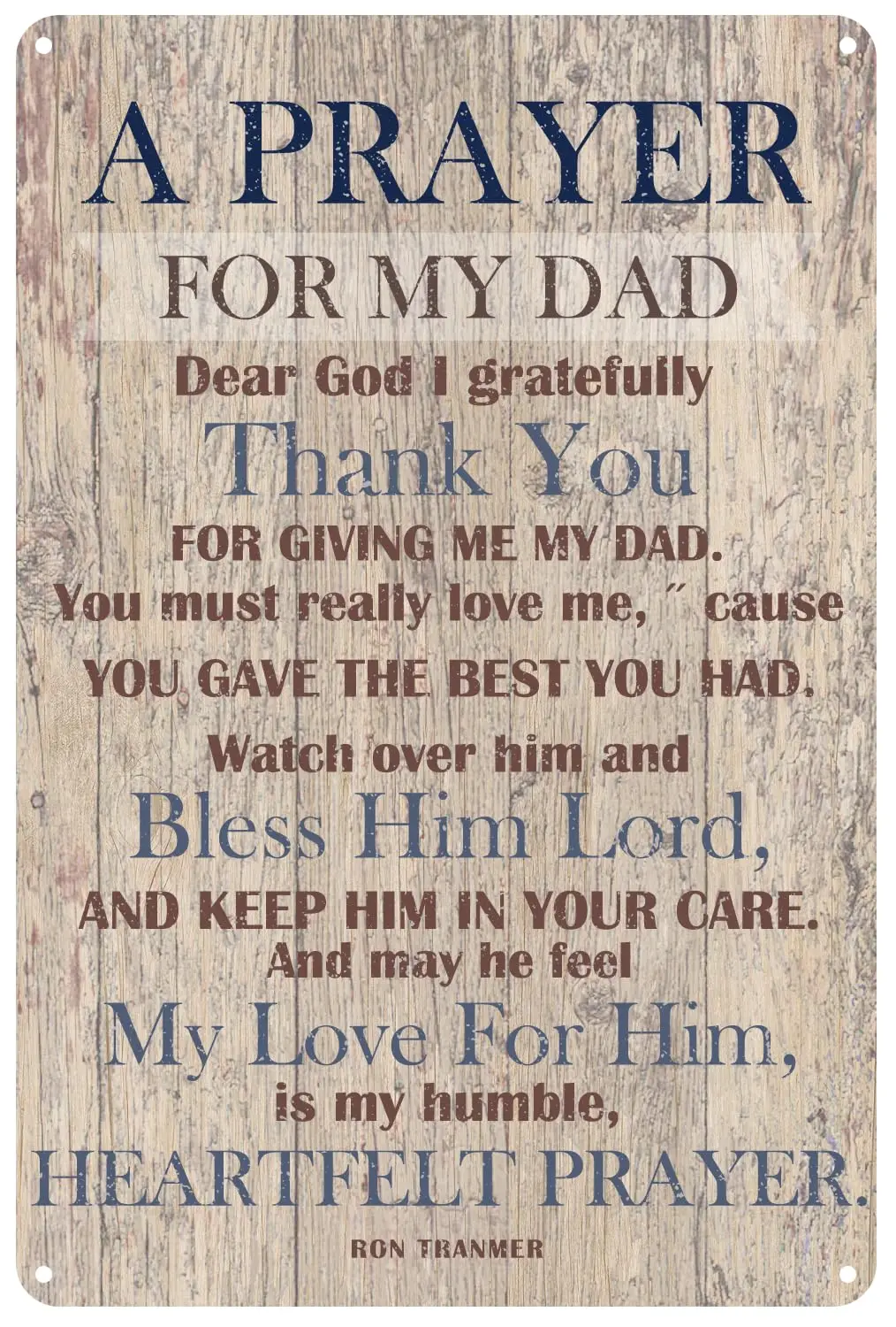 Prayer for My Dad - Vintage Metal Tin sign Father’s Day A Birthday Gift For Dad，Wall Art Novelty Decoration Bar Man Cave Decor 8