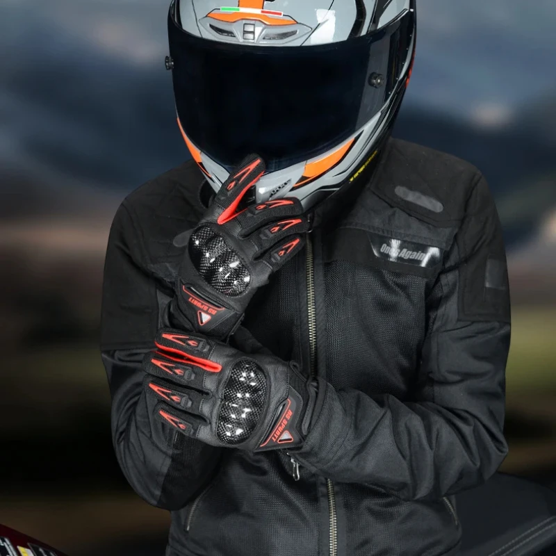 

Summer Breathable Mesh Motorcycle Gloves for Men RS Touch Screen Anti-slip Dirt Bike Off-Road Enduro ATV Street Motocross Glove