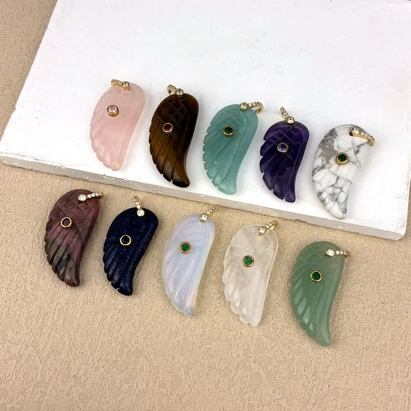 

3 шт./лот, ювелирные украшения, аксессуары, подвеска в форме прозрачных крыльев из натурального камня для сережек, браслетов, чехлов для мобильных телефонов