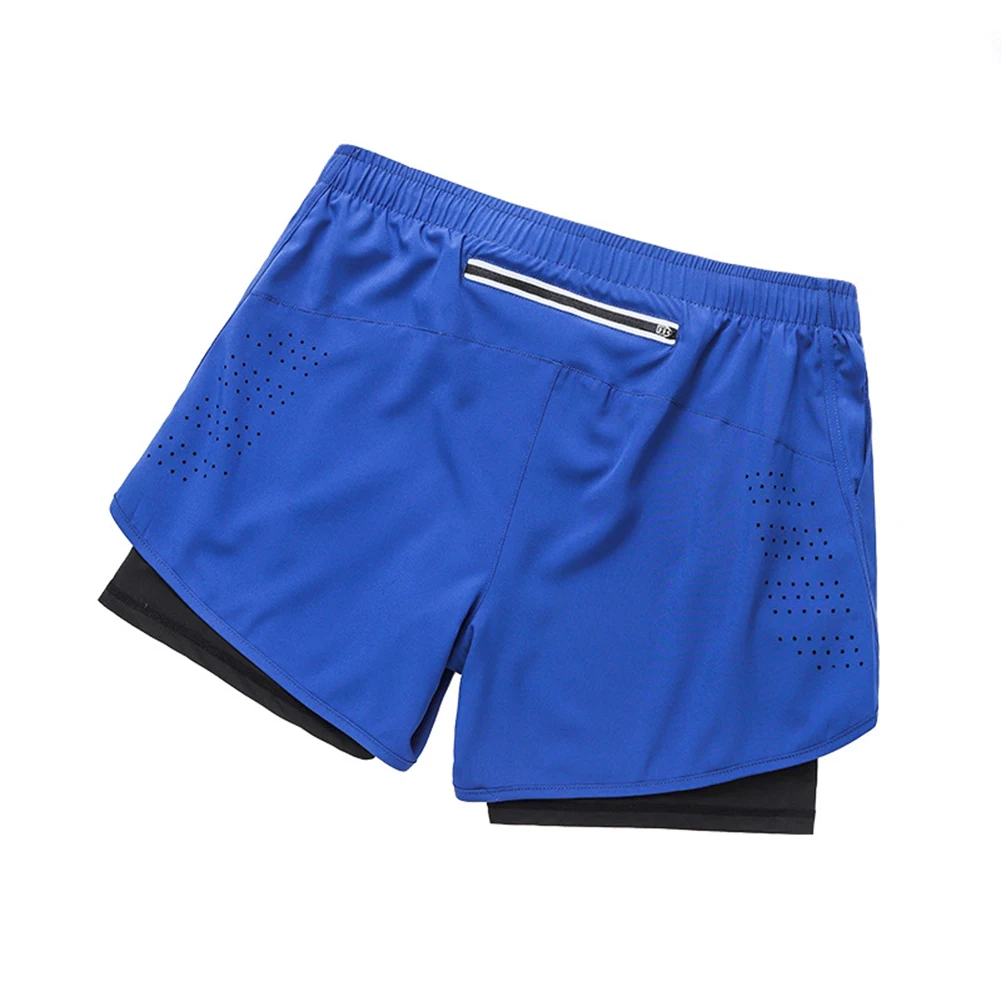 Anti Chafe Shorts Breathable Running Shorts High Elasticity Polyester Fabric Solid Color Design Anti-Chafing Layer