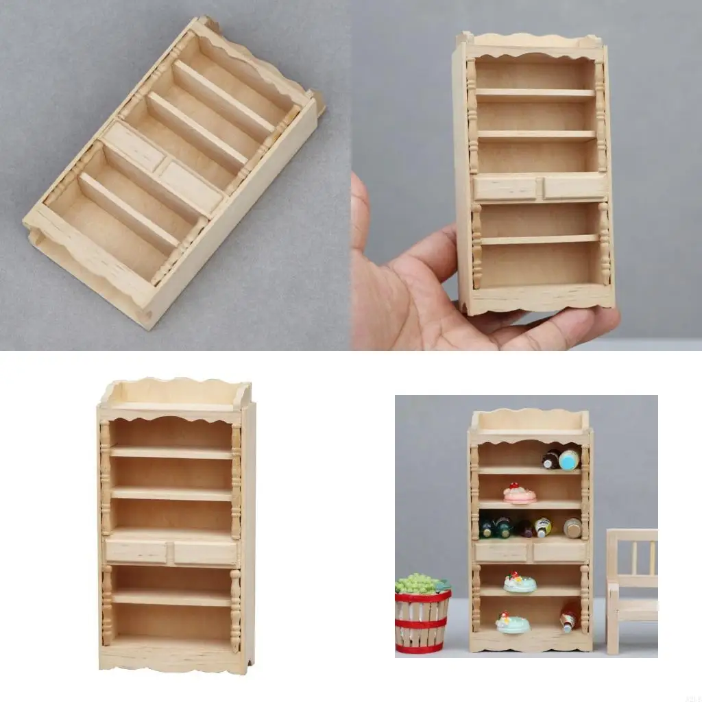 

Tiny Wooden Dollhouses Furniture 1/12 Scale Mini Cabinet DIY Craft Project Home A2UB