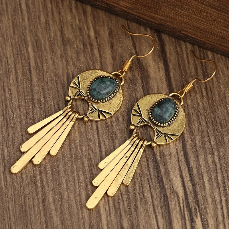 레트로 보헤미안 새로운 모조 청록색 영감을받은 우아한  - Women Accessories Earrings 리뷰 및 가격