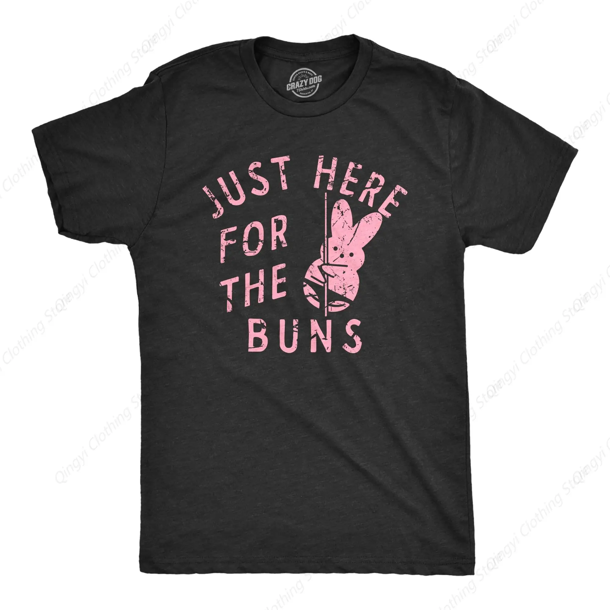 

Mens Just Here for The Buns T Shirt Funny Stripping Easter Bunny Adult Joke Tee for Guys Mens Funny T Shirts Easter T Shirt