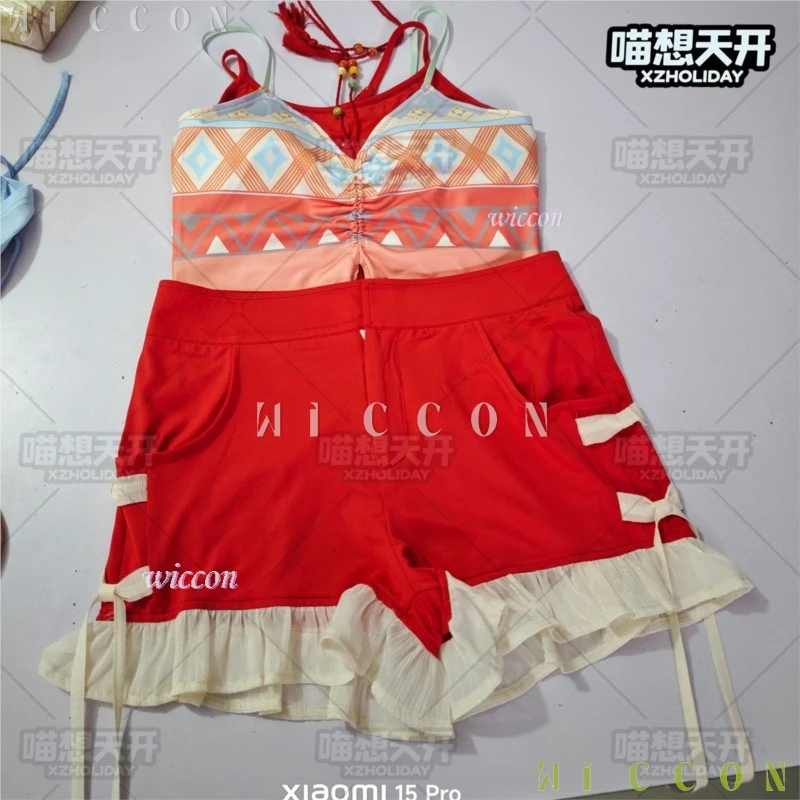 disfraz halloweeen Love And DeepSpace Player Mc Cosplay Swimming Beach Outfit Women Girls Adults Costume Red Caleb Coup