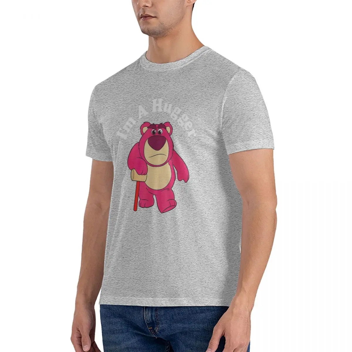 Men's Angry T Shirt Disney Toy Story Lotso Huggin Bear Cotton Clothes Hipster Short Sleeve Crewneck Tee Shirt Unique T-Shirts